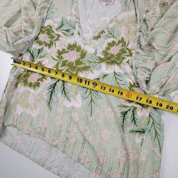 JAASE Floral Boho Multicolor Blouse Top Womens size Large Oversized Jaase - Picture 9 of 14